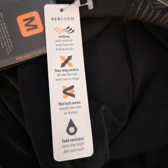 NWT Reebok Ladies Black Size Med 4 Way Stretch Wicking Fade Resistant Leggings - Picture 8 of 12